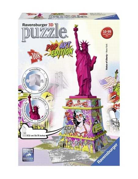 Puzzle 3D statue of liberty pop art edition 108 colori GIO125975 Ravensburger | Futurartshop.com