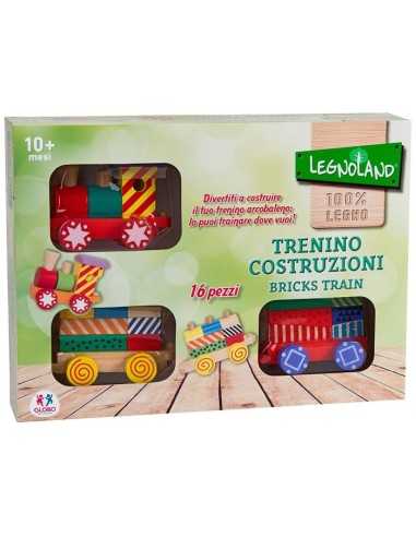Trenino in legno traninabile 16 pezzi GLO35693 Globo | Futurartshop.com