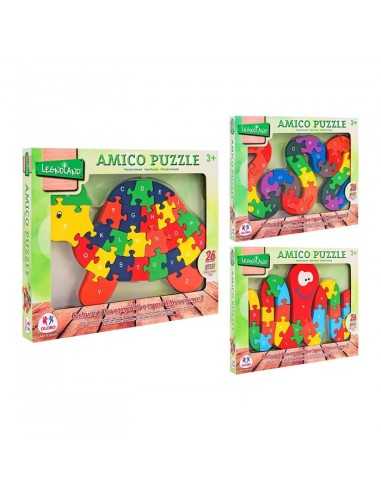Wooden Puzzle 26 pieces numbers and letters GLO38261 Globo | Futurartshop.com