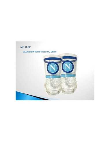 Set of 2 glasses, glass for SSC Napoli NEMMC31NP Nemesi | Futurartshop.com