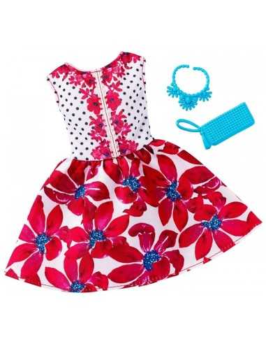 Barbie look glamour abito rosso con fiori MATFCT22/FCT35 Mattel | Futurartshop.com