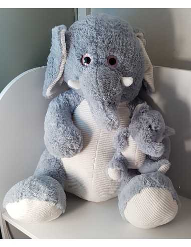 Plush elephant with cub 80 cm GIOHDG30612 Giochi Preziosi | Futurartshop.com