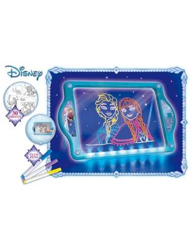 Lavagna magica led fluo frozen con 30 tavole illustrate LIS63178 Lisciani | Futurartshop.com