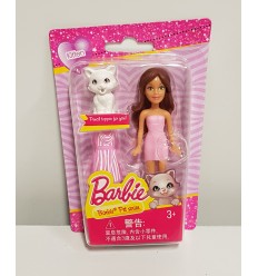 Barbie mini-lalka brunetka z różową sukienkę bardziej szczeniak DVT52/DVT63 Mattel- Futurartshop.com