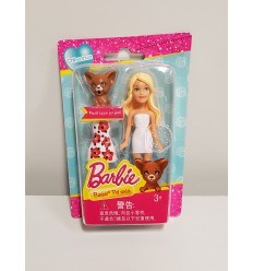 Barbie mini puppe blondine im weißen kleid polka dot mehr welpen DVT52/DVT57 Mattel- Futurartshop.com