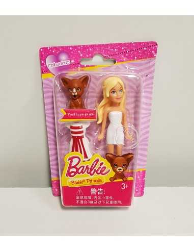 Barbie mini doll blonde with white dress red puppy G&BDVT52/DVT61 Mattel | Futurartshop.com