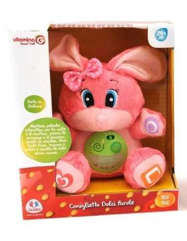 Plush bunny rabbit talking sweet words rose GLO05165 Globo | Futurartshop.com