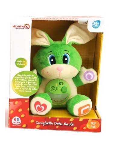 Peluche coniglietto parlante dolci parole verde GLO05165/2 Globo | Futurartshop.com