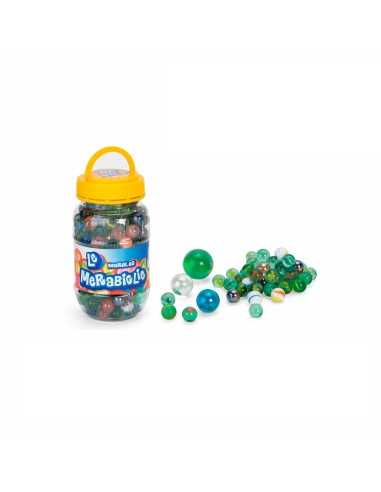 The bucket of marbles mixed glass 200 pieces TOY36700 Globo | Futurartshop.com