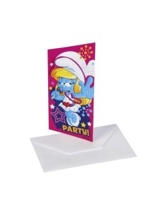 6 Tickets invitations, smurfette CMG552505 CMGCMG552505 Como Giochi  | Futurartshop.com