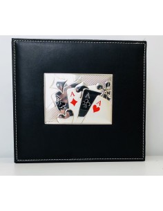 Scatola Poker in pelle nera 149899 Italsilver | Futurartshop.com