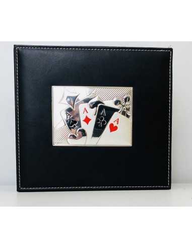 Box Poker black leather 149899 Italsilver | Futurartshop.com