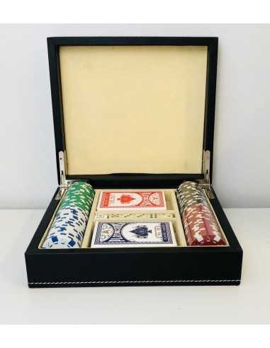 Box Poker black leather 149899 Italsilver | Futurartshop.com