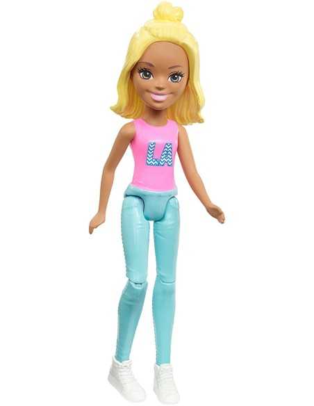 Bambola barbie mini parti e vai bionda con pantalone celeste MATFHV55/FHV57 Mattel | Futurartshop.com