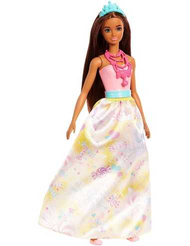 Bambola barbie princess dreamtopia castana con gonna gialla MATFJC94/FJC96 Mattel | Futurartshop.com