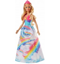 Barbie muñeca princesa dreamtopia rubia con vestido de arco iris FJC94/FJC95 Mattel- Futurartshop.com