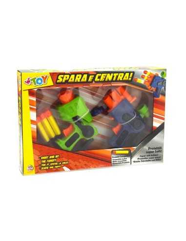 Pistola spara dardi 2 pezzi con 6 proiettili GLO37566 Globo | Futurartshop.com