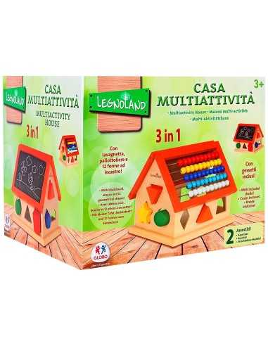 Casa attivita' legno incastri abaco lavagna 2 colori GLO37878 Globo | Futurartshop.com