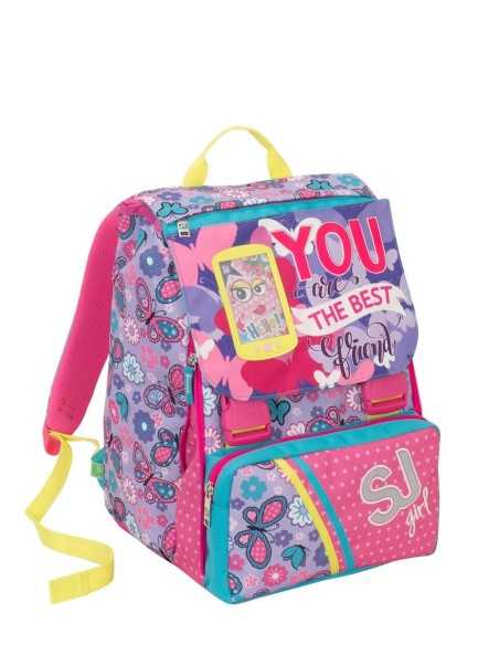 Zaino sdoppiabile girl sj gang viola con cards SEV2C2001805-348 Seven | Futurartshop.com
