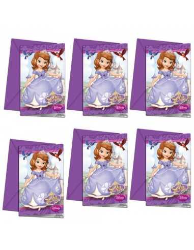 Principessa Sofia set 6 inviti con bustine STE99582301 New Bama Party | Futurartshop.com