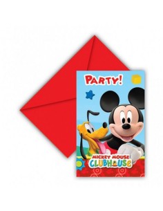 Set of 6 invitations with tea bags Mickey mouse STE99581513 New Bama Party | Futurartshop.com
