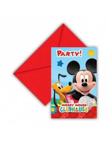 Set of 6 invitations with tea bags Mickey mouse STE99581513 New Bama Party | Futurartshop.com