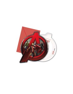 Avengers age of Ultron-set of 6 invitations with tea bags STE99585400 New Bama Party | Futurartshop.com