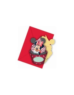 Minnie cafè set 6 inviti con bustine STE5PR82676 New Bama Party | Futurartshop.com