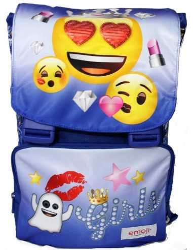 Zaino estensibile emoij tween blu con faccine WON173850-B  | Futurartshop.com