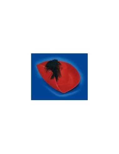 Cappello moschettiere rosso in feltro 8006 RIO8006 Nuova Rio | Futurartshop.com