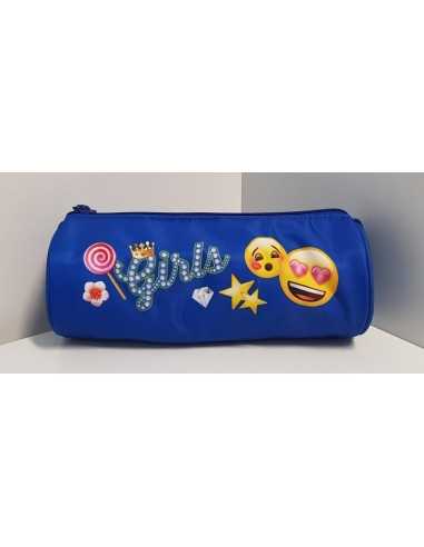 Pencil case tombolino emoij girls blue with smiley faces WON173861/1  | Futurartshop.com