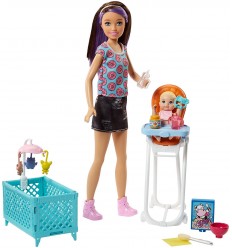 Barbie Skipper Babysitters puppe mit wiege FHY97/FHY98 Mattel- Futurartshop.com