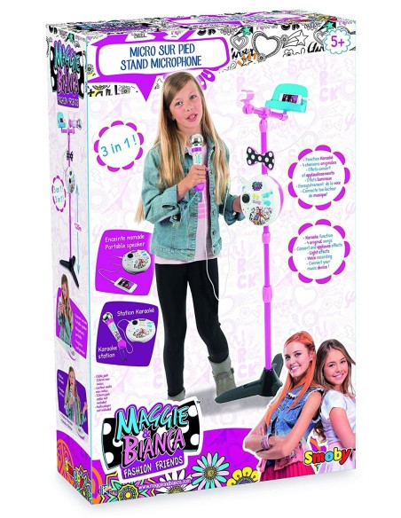 Maggie and Bianca Microphone Karaoke with rod 3-in-1 SIM7600520116 Simba Toys | Futurartshop.com