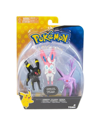 Pokemon Blister pack with 3 figures - Umbreon - Sylveon - Espeon ROCT19115/T19131 Tomy | Futurartshop.com