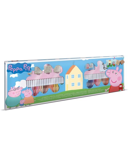 Peppa Pig - Box with 60 markers, and 4 stamps MULT18875 Multiprint | Futurartshop.com