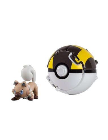 Pokemon throw'n'pop personaggio rockruff con ultra ball ROCT18873/T19113 Tomy | Futurartshop.com