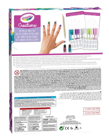 Creations Set to Decorate your Nails with Metallic Effects CRA04-0464 Crayola | Futurartshop.com