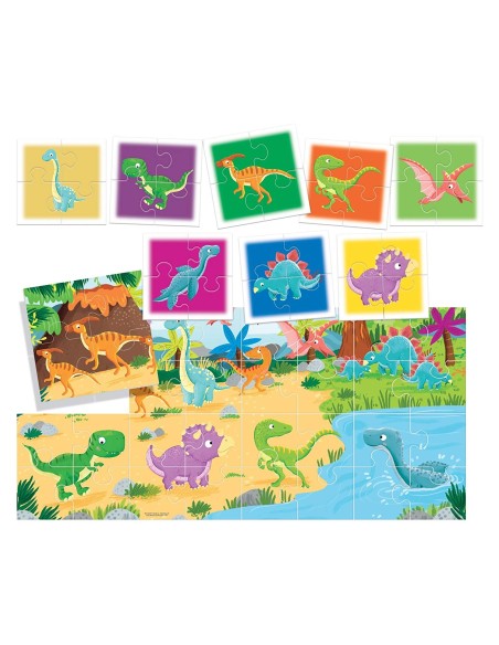 Puzzle 8+1 Dinosauri – Gioco Educativo per Bambini HEAIT22243 Headu | Futurartshop.com