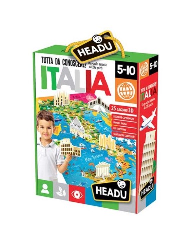 Italia tutta da conoscere puzzle gigante con 216 pezzi HEAIT20423 Headu | Futurartshop.com