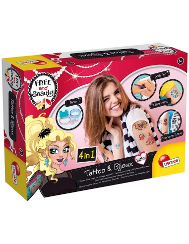 Free beauty and glitter tattoo and body decoration 4-in-1 LIS65776 Lisciani | Futurartshop.com