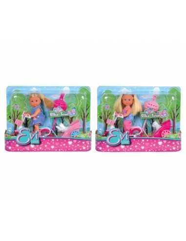 Evi in bike with puppy on trailer  SIM105730783 Simba Toys | Futurartshop.com