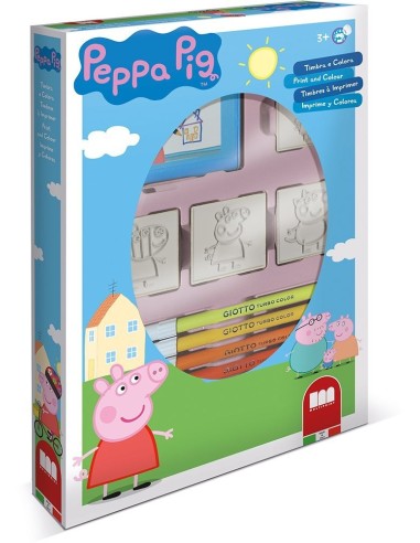 Set peppa pig 4 timbrini con pennarelli MULT27875 Multiprint | Futurartshop.com