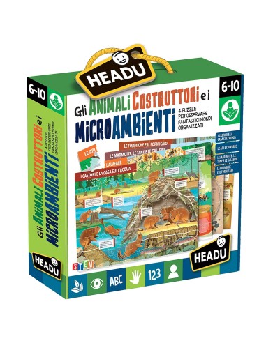 The animal constructors and the microenvironments with 4 puzzles HEAIT21529 Headu | Futurartshop.com