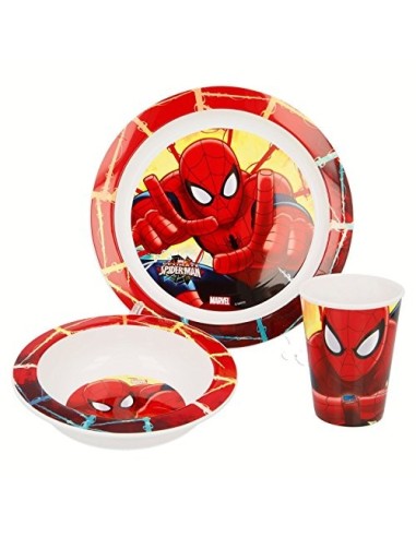 Set pappa in PVC 3 pezzi spider-man per microonde WON33450 Cerdà | Futurartshop.com