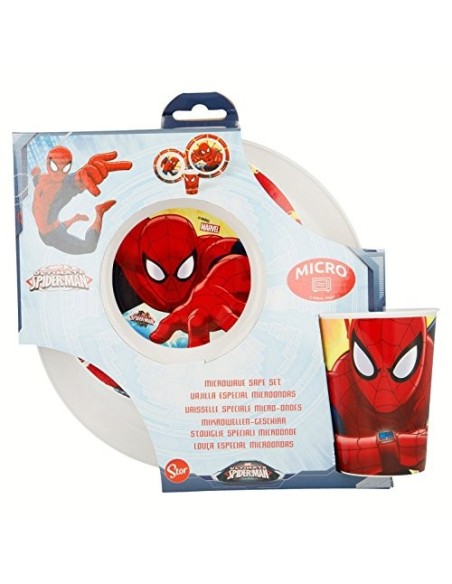 Set pappa in PVC 3 pezzi spider-man per microonde WON33450 Cerdà | Futurartshop.com