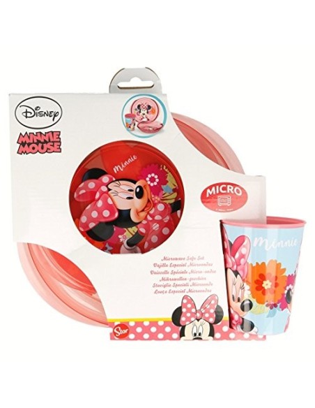 Set pappa in PVC 3 pezzi minnie per microonde WON14580 Cerdà | Futurartshop.com