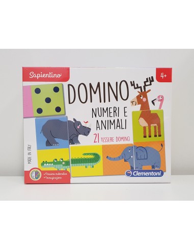 Domino numbers, and animals with 21 tiles domino CLE16121 Clementoni | Futurartshop.com