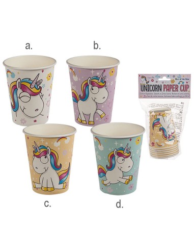 6 Bicchiere in carta per feste Unicorno OUT62/0809 Out of The Blue | Futurartshop.com