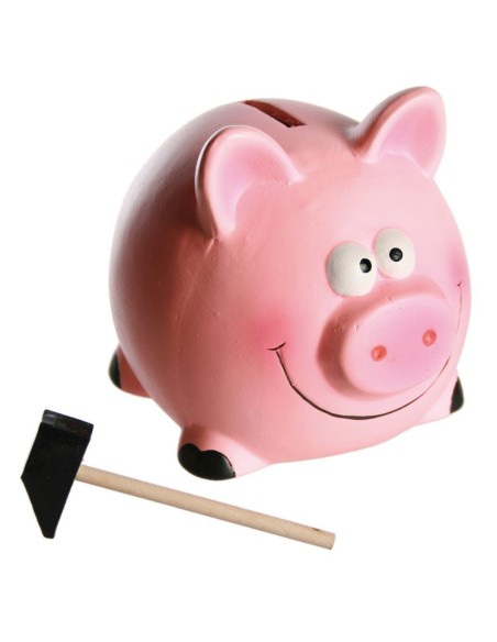 Money box pig ceramic with a hammer OUT78/3913 Out of The Blue | Futurartshop.com