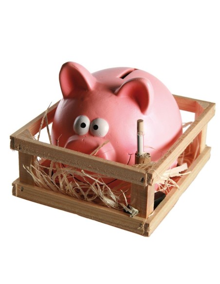 Money box pig ceramic with a hammer OUT78/3913 Out of The Blue | Futurartshop.com